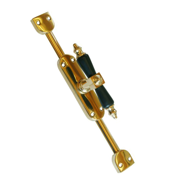 Fenstergetriebe rustikal, Basküleverriegelung, Basküleverschluss, Bascule, antik Fenster Getriebe aufliegend, Messing poliert, für linkes Fenster, bis 2,4 Meter